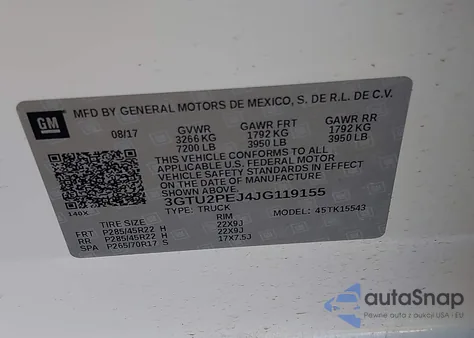 2018 GMC Sierra 1500 Denali from USA, damaged, VIN 3GTU2PEJ4JG119155